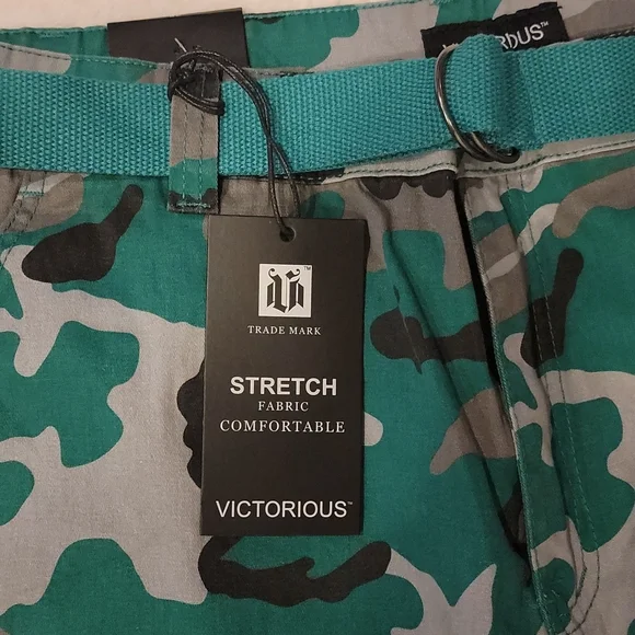 Men's Victorious Camo Belted Cargo Shorts - Picture 4 of 6